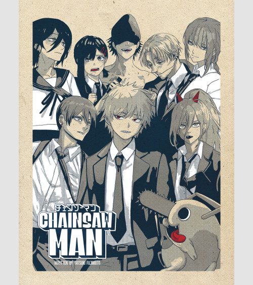Tableau Manga sur mesure Chainsaw Man - Carton entoilé