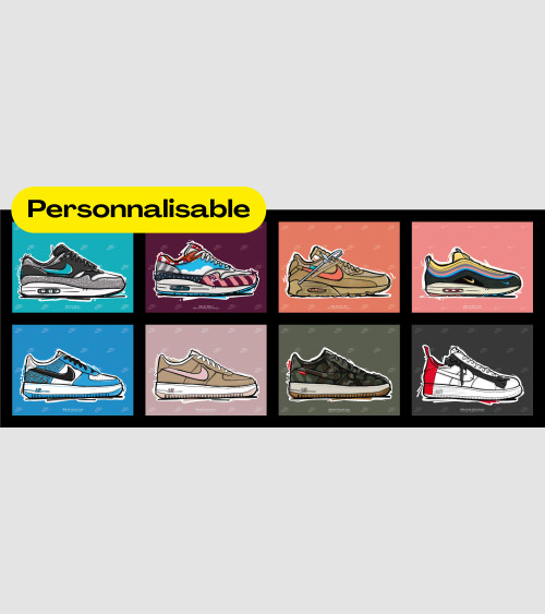 Tableau Composition Personnalisée 3 Sneakers FFrame, Boutique en ligne