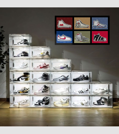 Clair Sneaker Vitrine Chaussure Boîte Acrylique Personnalisé